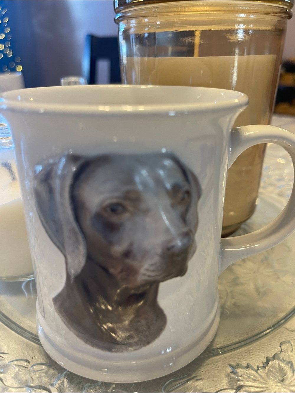 Vintage White Dog Print Ceramic Mug - Pets Dog
